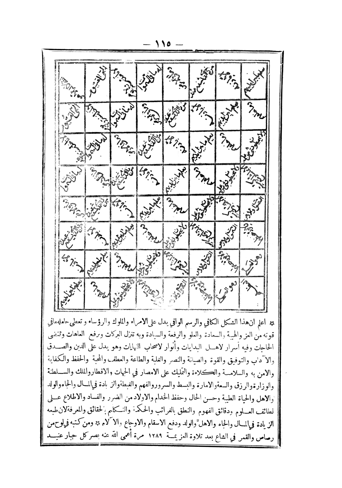 Restored page 115: a lattice of names.